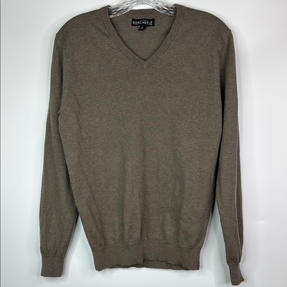 J. Crew Mercantile Brown Wool Blend Vneck Sweater Medium